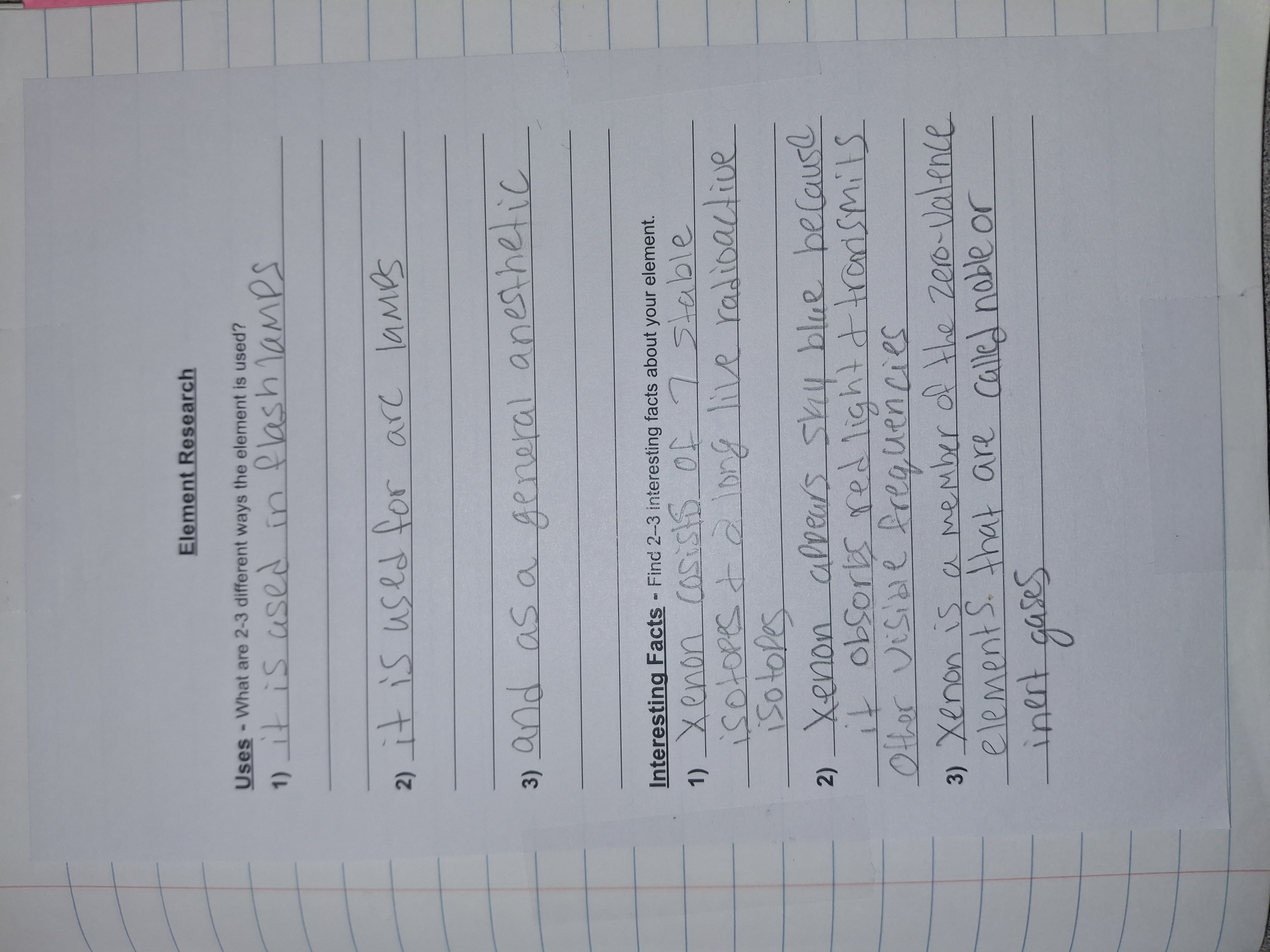 Student Evidence — Uses and Interesting Facts